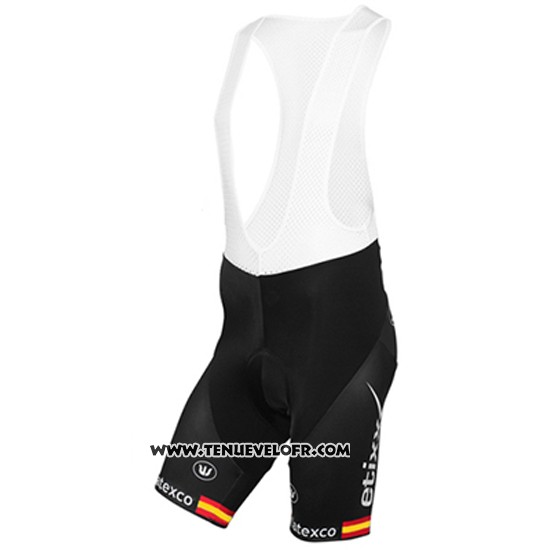 2017 Maillot Ciclismo Etixx Quick Step Champion Espagne Jaune et Noir Manches Courtes et Cuissard